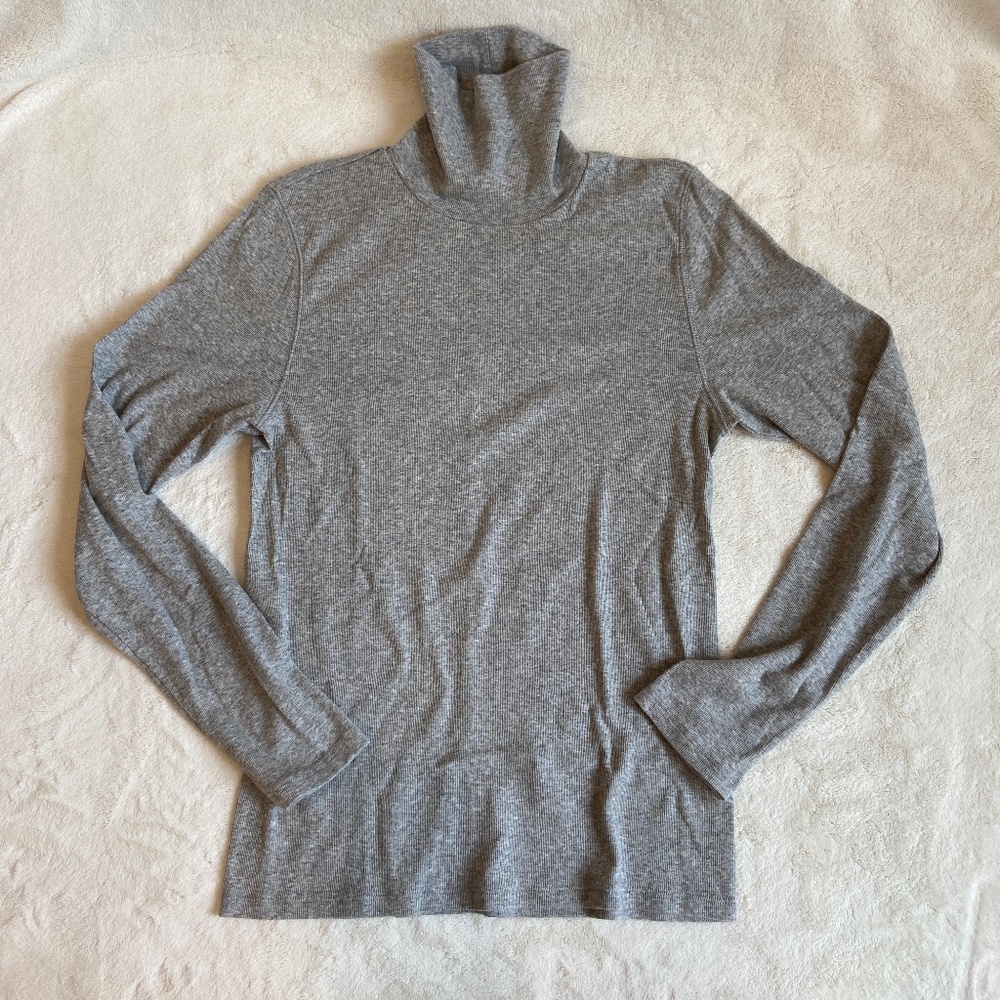Everlane Pima Cotton Micro-rib Turtleneck - Gray XL